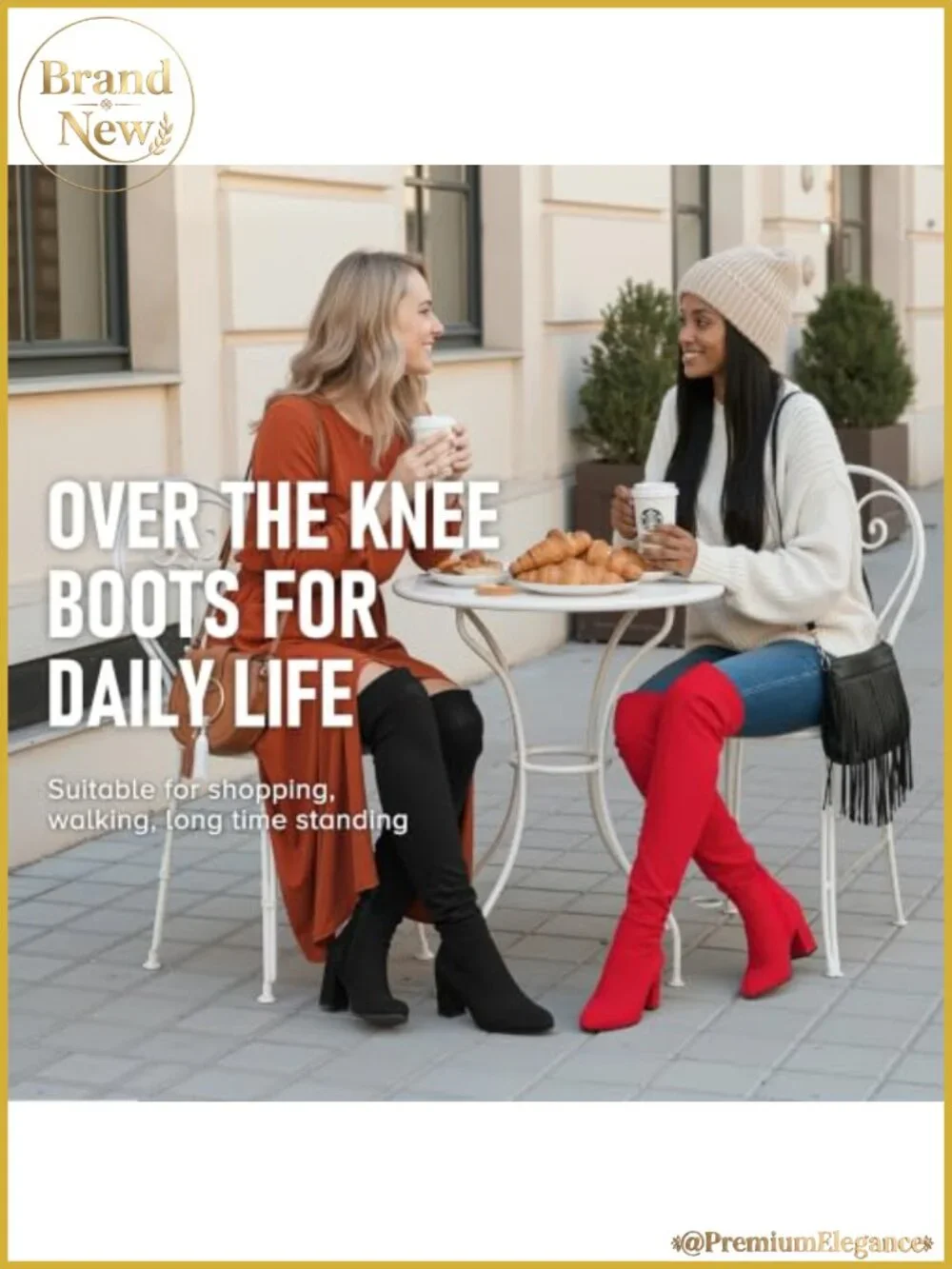 Over-the-Knee Thigh High Block Heel Boots Tie Top